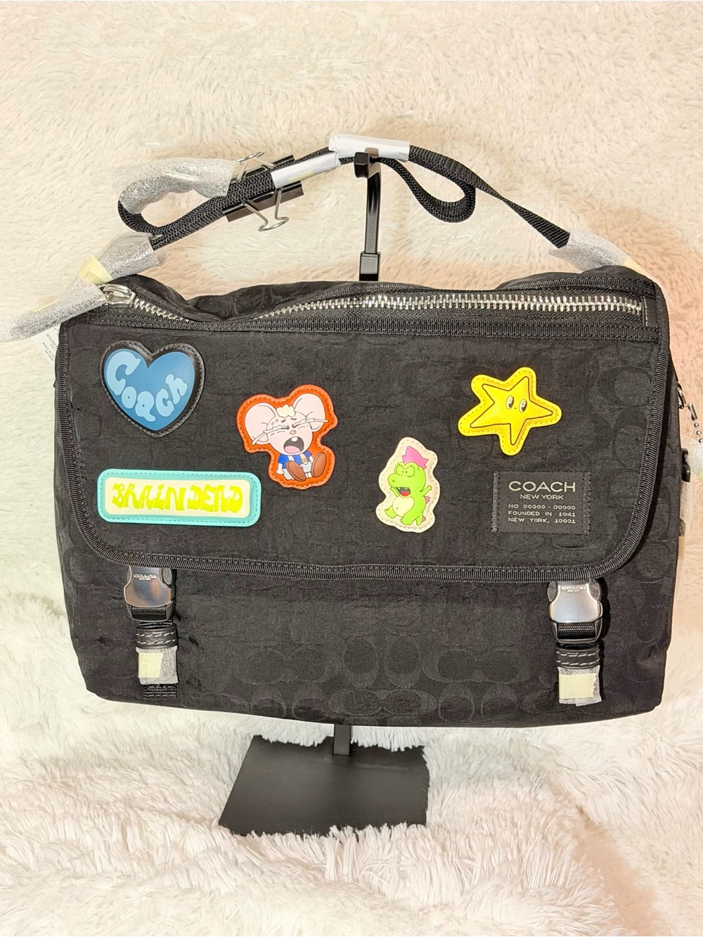 Coach | Brain Dead Lane Messenger
In Signature Nylon With Patches NWT
